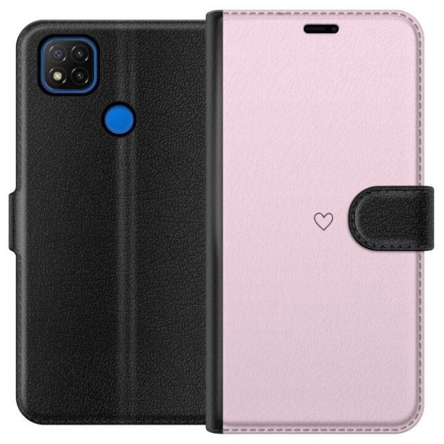 Portemonnee-hoesje voor Xiaomi Redmi 9C met Hart ontwerp