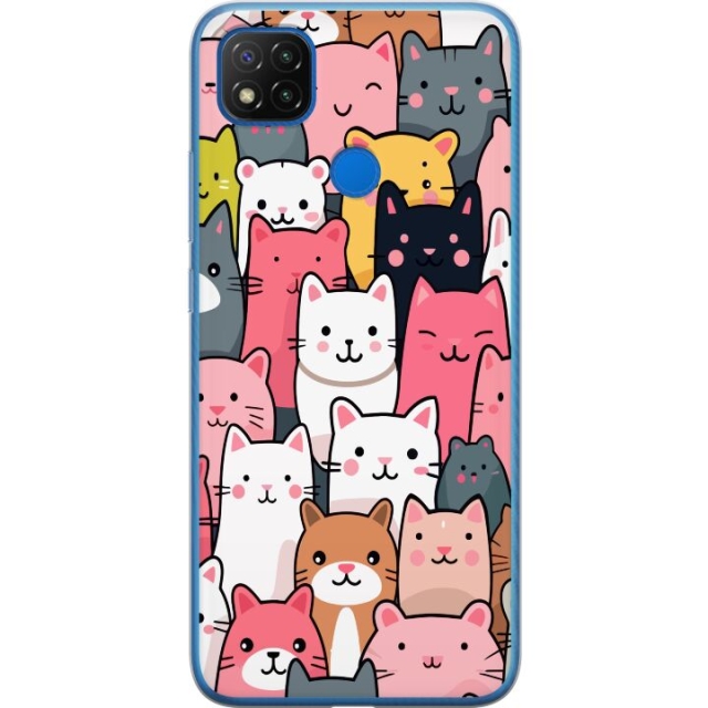 Mobiele hoes voor Xiaomi Redmi 9C met Kattenpatroon ontwerp