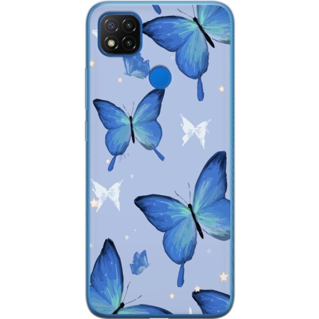 Mobiele hoes voor Xiaomi Redmi 9C met Blauwe vlinders ontwerp