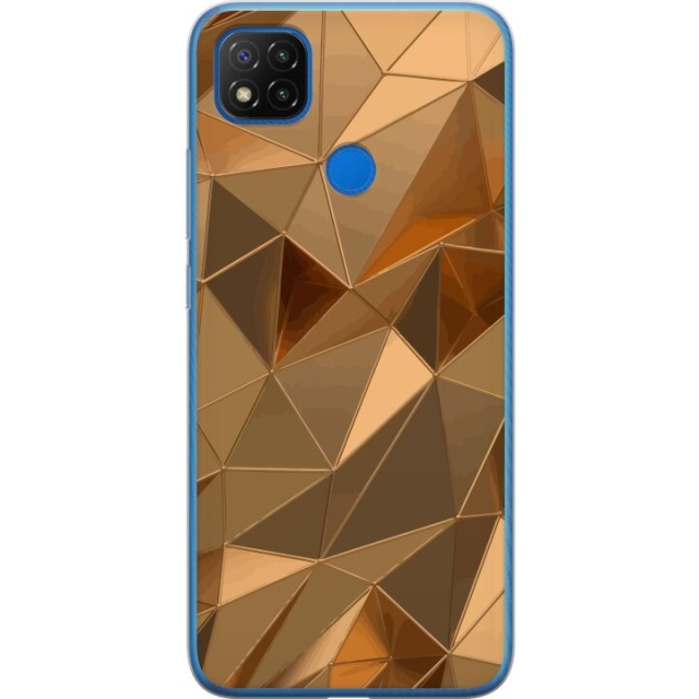 Mobiele hoes voor Xiaomi Redmi 9C met 3D Goud ontwerp