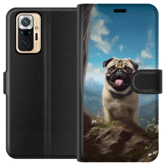 Portemonnee-hoesje voor Xiaomi Redmi Note 10 Pro met Blije Hond ontwerp