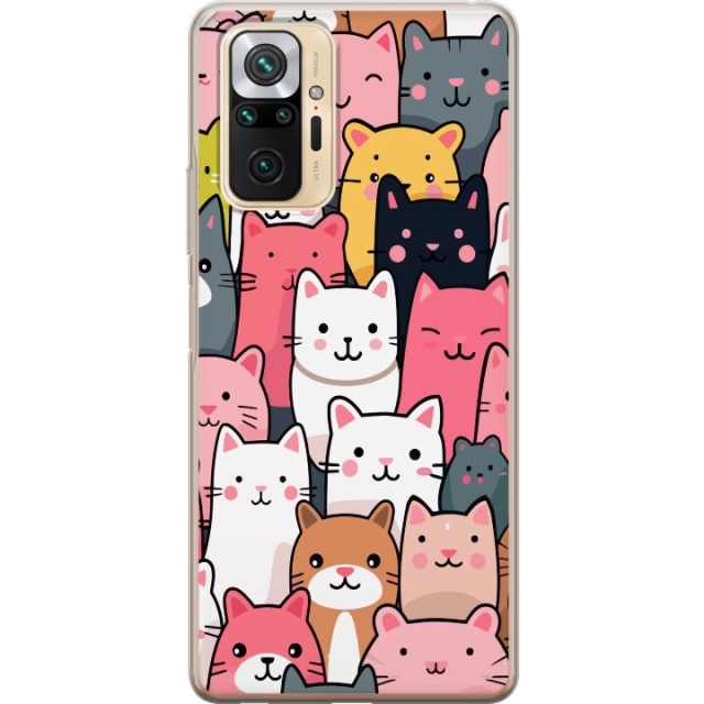 Mobiele hoes voor Xiaomi Redmi Note 10 Pro met Kattenpatroon ontwerp
