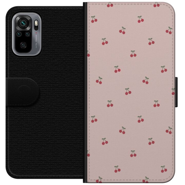 Portemonnee-hoesje voor Xiaomi Redmi Note 10S met Kersen ontwerp