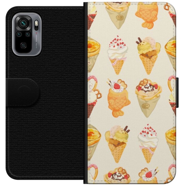 Portemonnee-hoesje voor Xiaomi Redmi Note 10S met Glasachtig ontwerp