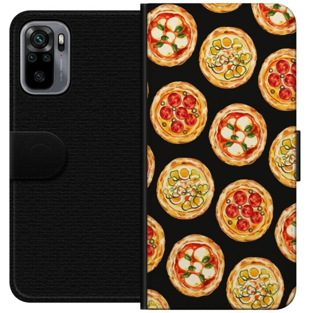 Portemonnee-hoesje voor Xiaomi Redmi Note 10S met Pizza ontwerp