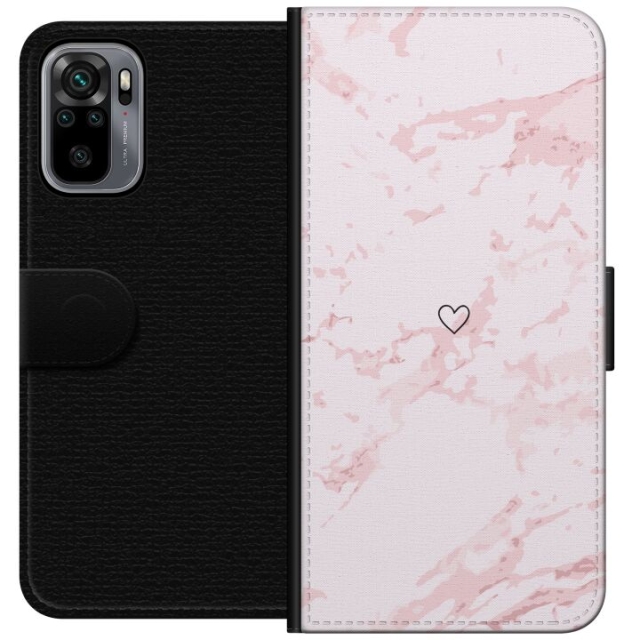 Portemonnee-hoesje voor Xiaomi Redmi Note 10S met Roze Hart ontwerp