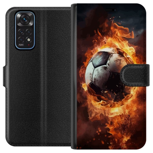 Portemonnee-hoesje voor Xiaomi Redmi Note 11 met Voetbal ontwerp
