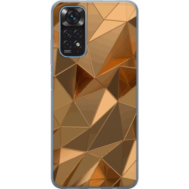 Mobiele hoes voor Xiaomi Redmi Note 11 met 3D Goud ontwerp