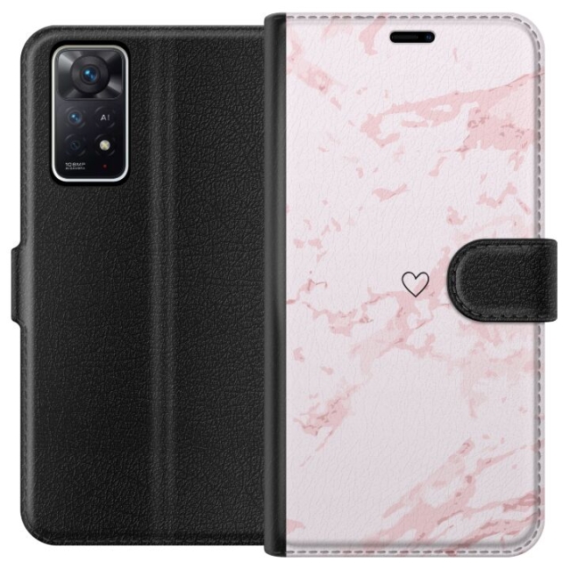 Portemonnee-hoesje voor Xiaomi Redmi Note 11 Pro 5G met Roze Hart ontwerp
