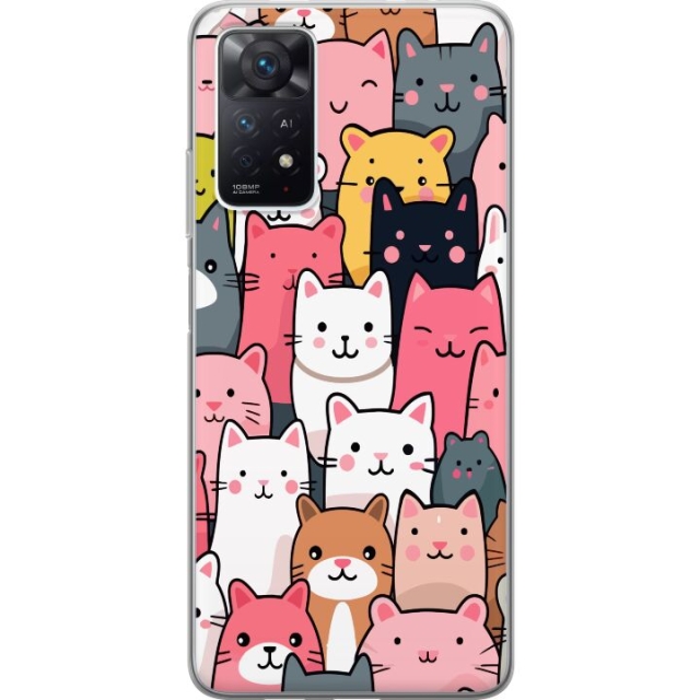 Mobiele hoes voor Xiaomi Redmi Note 11 Pro 5G met Kattenpatroon ontwerp