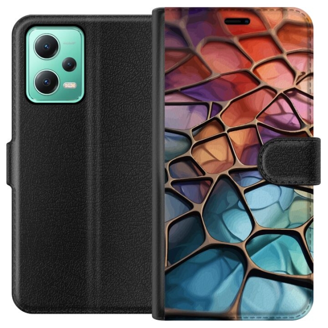 Portemonnee-hoesje voor Xiaomi Redmi Note 12 met Metallic patroon ontwerp