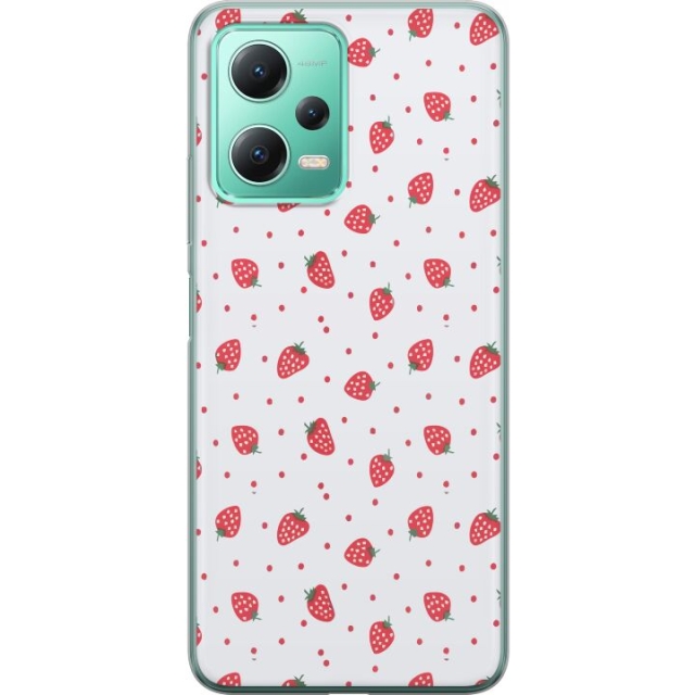 Mobiele hoes voor Xiaomi Redmi Note 12 met Aardbeien ontwerp