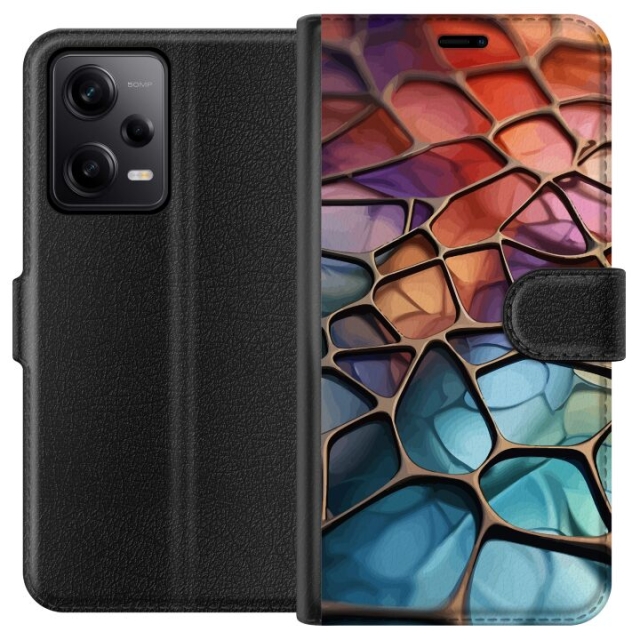 Portemonnee-hoesje voor Xiaomi Redmi Note 12 Pro met Metallic patroon ontwerp