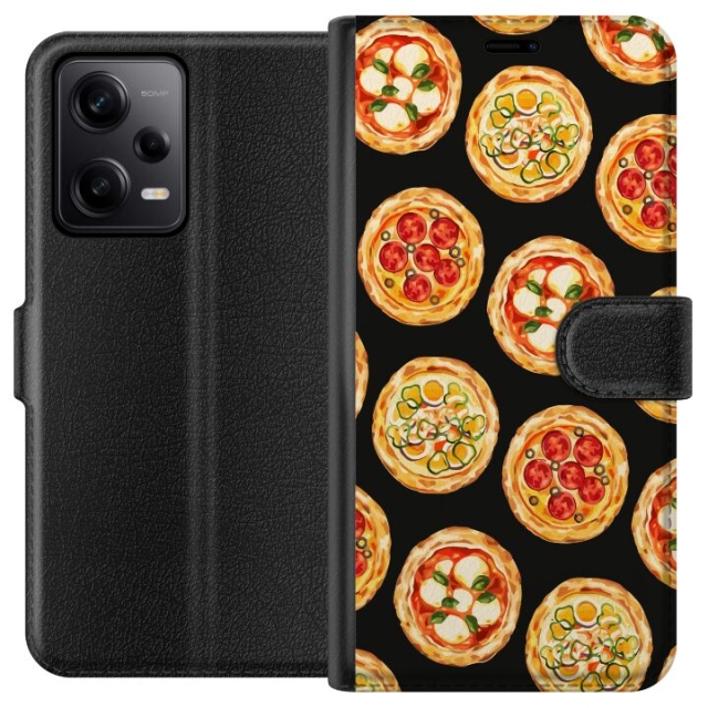 Portemonnee-hoesje voor Xiaomi Redmi Note 12 Pro met Pizza ontwerp