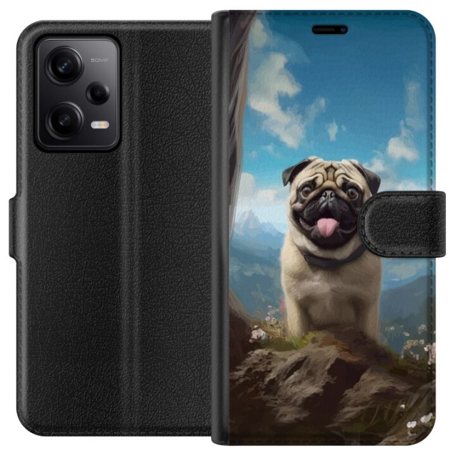 Portemonnee-hoesje voor Xiaomi Redmi Note 12 Pro met Blije Hond ontwerp
