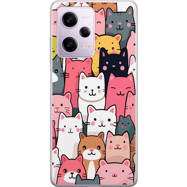 Mobiele hoes voor Xiaomi Redmi Note 12 Pro met Kattenpatroon ontwerp