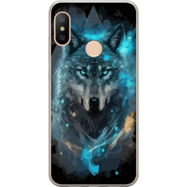 Mobiele hoes voor Xiaomi Redmi 6 Pro met Wolf ontwerp