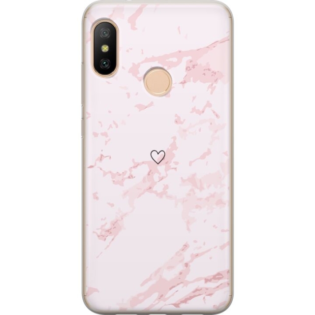 Mobiele hoes voor Xiaomi Redmi 6 Pro met Roze Hart ontwerp
