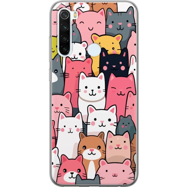 Mobiele hoes voor Xiaomi Redmi Note 8 met Kattenpatroon ontwerp