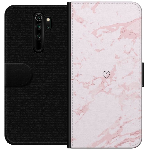 Portemonnee-hoesje voor Xiaomi Redmi Note 8 Pro met Roze Hart ontwerp