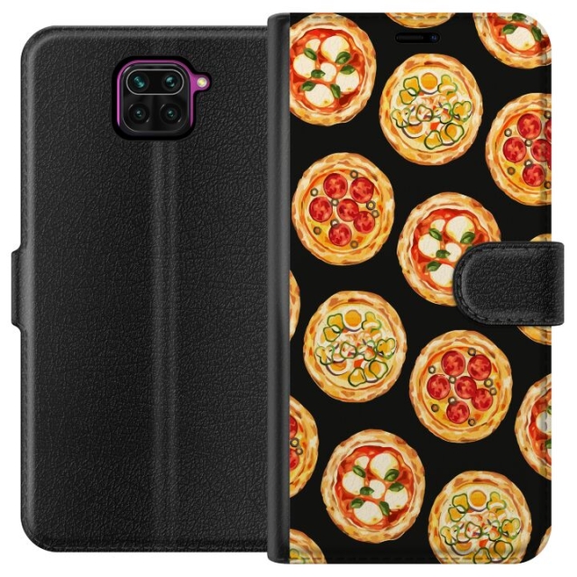 Portemonnee-hoesje voor Xiaomi Redmi Note 9 met Pizza ontwerp