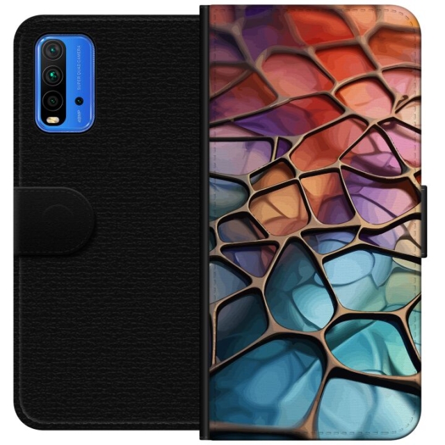 Portemonnee-hoesje voor Xiaomi Redmi Note 9 4G met Metallic patroon ontwerp