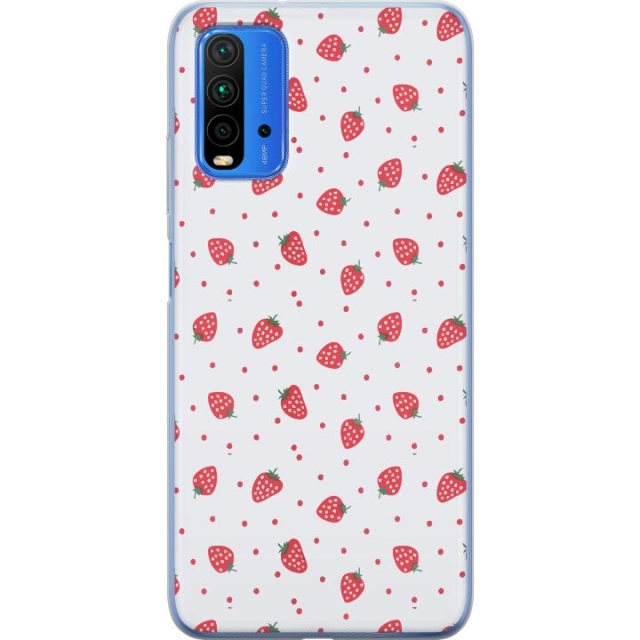 Mobiele hoes voor Xiaomi Redmi Note 9 4G met Aardbeien ontwerp