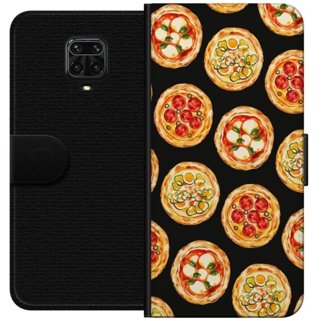 Portemonnee-hoesje voor Xiaomi Redmi Note 9S met Pizza ontwerp