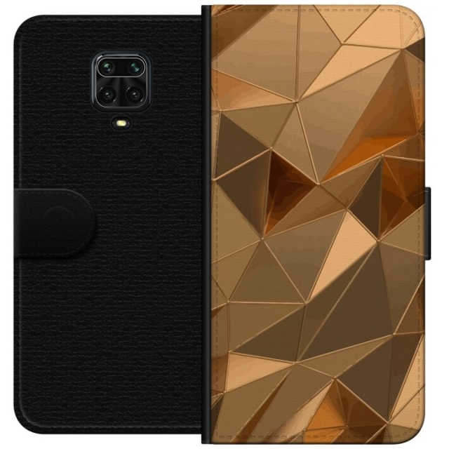 Portemonnee-hoesje voor Xiaomi Redmi Note 9S met 3D Goud ontwerp