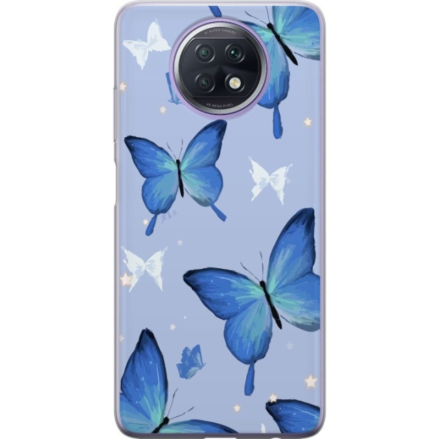 Mobiele hoes voor Xiaomi Redmi Note 9T met Blauwe vlinders ontwerp
