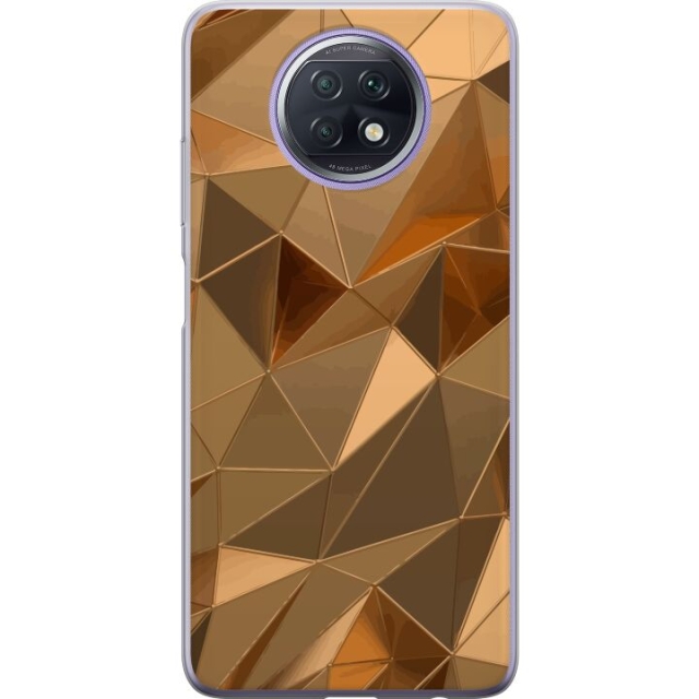 Mobiele hoes voor Xiaomi Redmi Note 9T met 3D Goud ontwerp