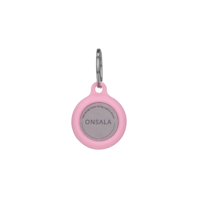 ONSALA Airtag Holder Silicone Pink with Keyring