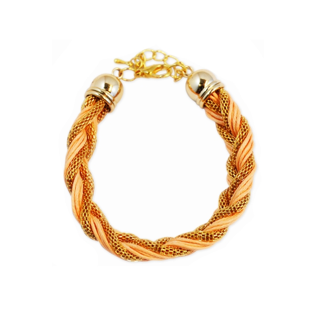 Armband Braided Gold Pink