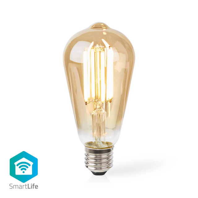 Nedis SmartLife LED Filamentlamp | E27 | 806 lm | 7 W | Warm Wit | 1800 - 3000 K | Glas | Android™ / IOS | ST64 | 1 Stuks
