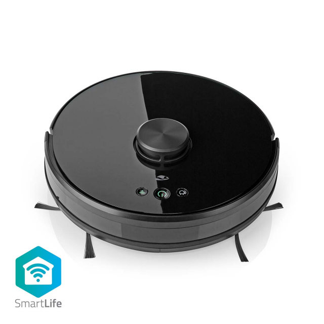 Nedis SmartLife Robotstofzuiger | Laser navigatie | Wi-Fi | Capaciteit opvangreservoir: 0.6 l | Automatisch opladen | Maximale gebruiksduur: 2 uur | Zwart | Android™ / IOS