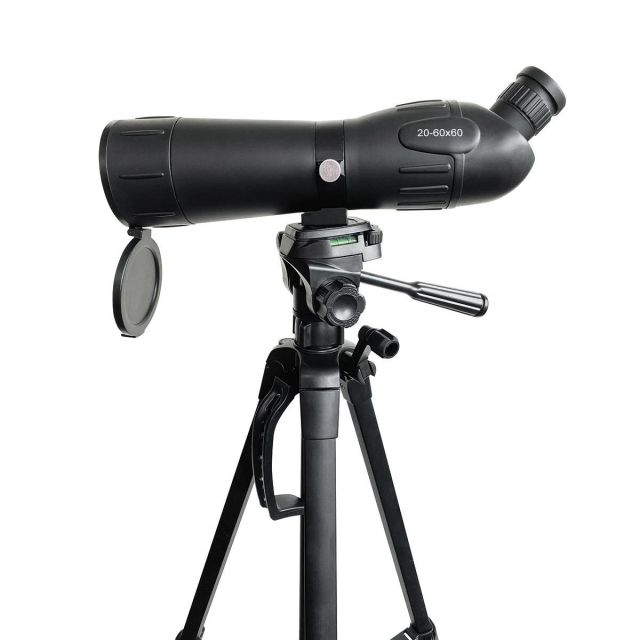 Nedis Spotting Scope | Vergrotingsbereik: 20-60 | Diameter objectieflens: 60 mm | Gezichtsveld: 38 m | Dioptrische correctie | Inclusief reistas | Zwart