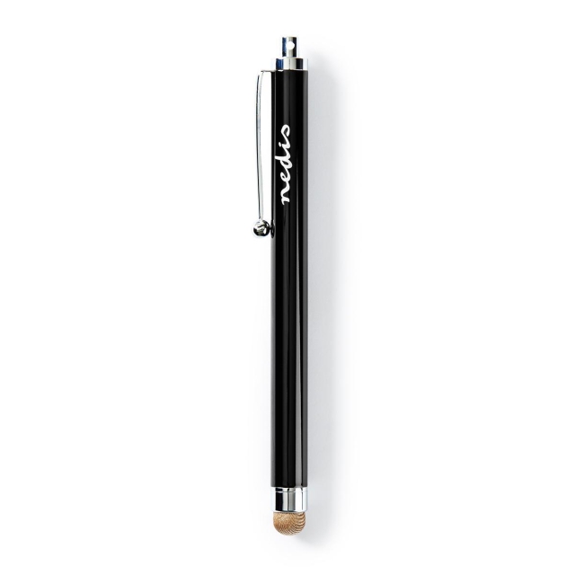 Nedis Stylus Pen | Gebruikt voor: Smartphone / Tablet | Koperdoek Tip | 1 Stuks | Met clip | Zwart