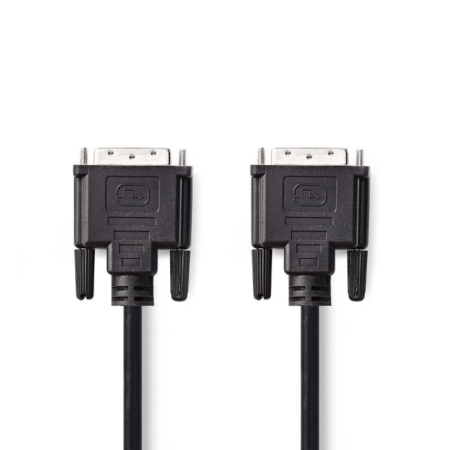 Nedis DVI-Kabel | DVI-D 24+1-Pins Male | DVI-D 24+1-Pins Male | 1080p | Vernikkeld | 10.0 m | Recht | PVC | Zwart | Polybag