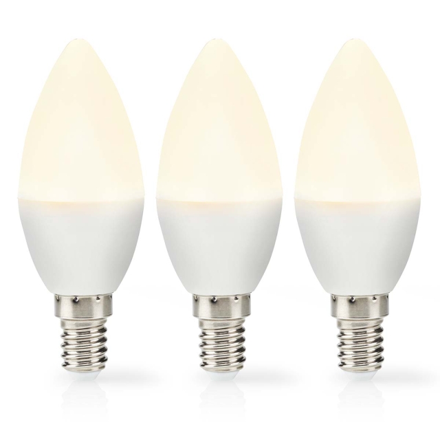 Nedis LED-Lamp E14 | Kaars | 2.8 W | 250 lm | 2700 K | Warm Wit | Frosted | 3 Stuks