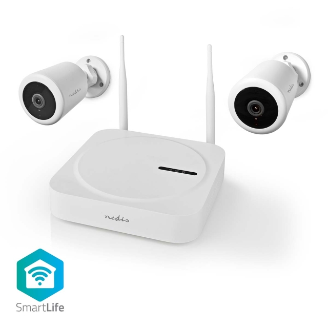 Nedis SmartLife Draadloos Camerasysteem | 2x Camera | Full HD 1080p | IP65 | Nachtzicht | Wit