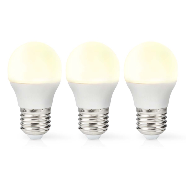 Nedis LED-Lamp E27 | G45 | 4.9 W | 470 lm | 2700 K | Warm Wit | Retrostijl | Frosted | 3 Stuks