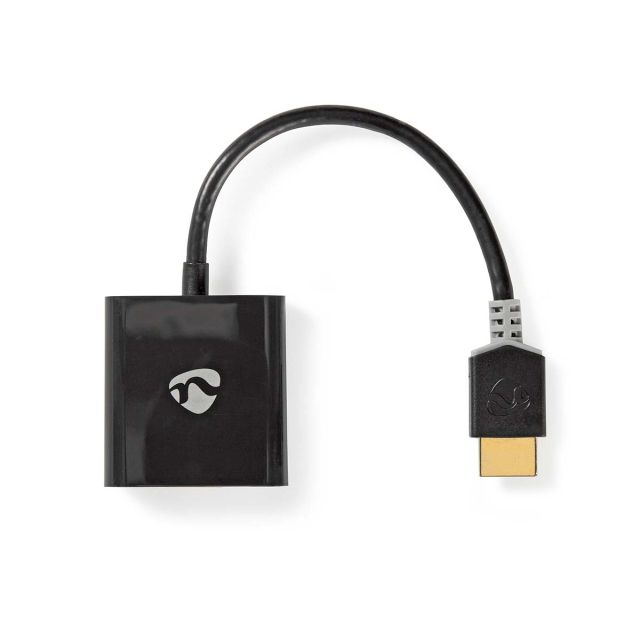 Nedis HDMI™-Adapter | HDMI™ Connector | USB Micro-B Female / VGA Female 15p / 3,5 mm Female | Verguld | Recht | PVC | Antraciet | 1 Stuks | Doos