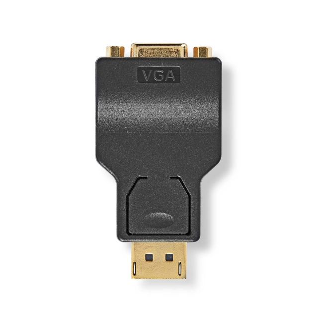 Nedis DisplayPort-Adapter | DisplayPort Male | VGA Female 15p | 1080p | Verguld | Recht | Rond | ABS | Antraciet | Doos