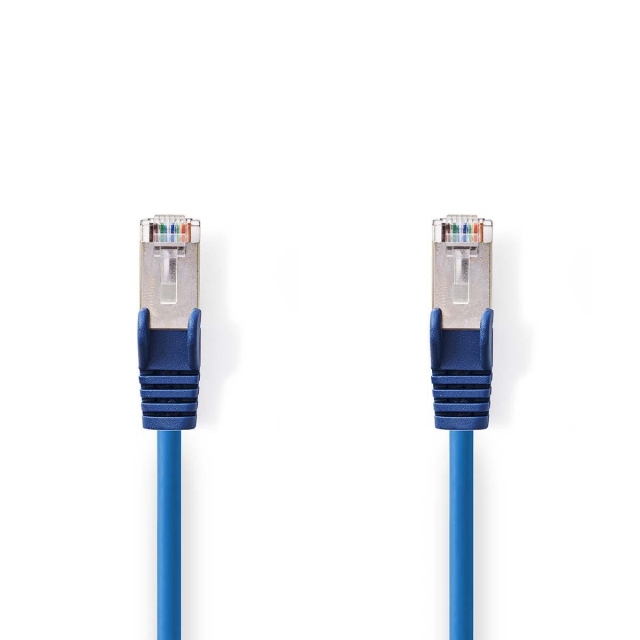 Nedis CAT5e Netwerkkabel | SF/UTP | RJ45 Male | RJ45 Male | 15.0 m | Rond | PVC | Blauw | Envelop