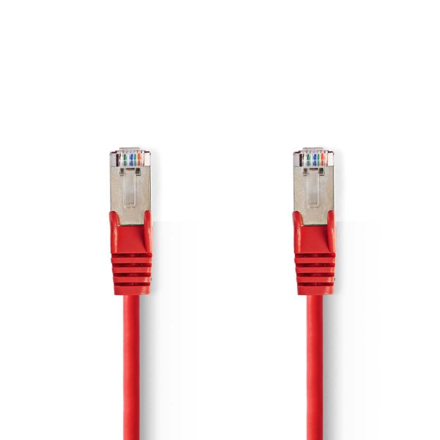 Nedis CAT5e Netwerkkabel | SF/UTP | RJ45 Male | RJ45 Male | 15.0 m | Rond | PVC | Rood | Polybag