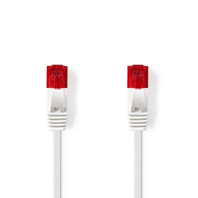 Nedis CAT6 Netwerkkabel | RJ45 Male | RJ45 Male | U/UTP | 3.00 m | Snagless | Plat | PVC | Wit | Envelop