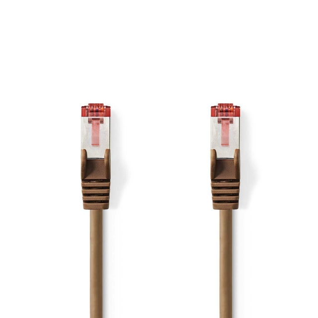 Nedis CAT6 Netwerkkabel | RJ45 Male | RJ45 Male | S/FTP | 10.0 m | Rond | LSZH | Bruin | Polybag
