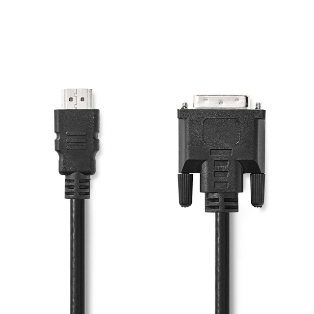 Nedis HDMI™ Kabel | HDMI™ Connector | DVI-D 24+1-Pins Male | 1080p | Vernikkeld | 2.00 m | Recht | PVC | Zwart | Doos
