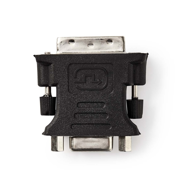 Nedis DVI-Adapter | DVI-I 24+5-Pin Male | VGA Female 15p | Vernikkeld | Recht | PVC | Zwart | Doos