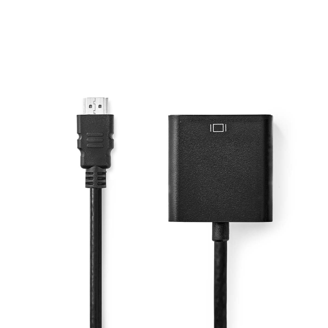 Nedis HDMI™-Adapter | HDMI™ Connector | VGA Female 15p / 3,5 mm Female | Vernikkeld | Recht | PVC | Zwart | 1 Stuks | Doos